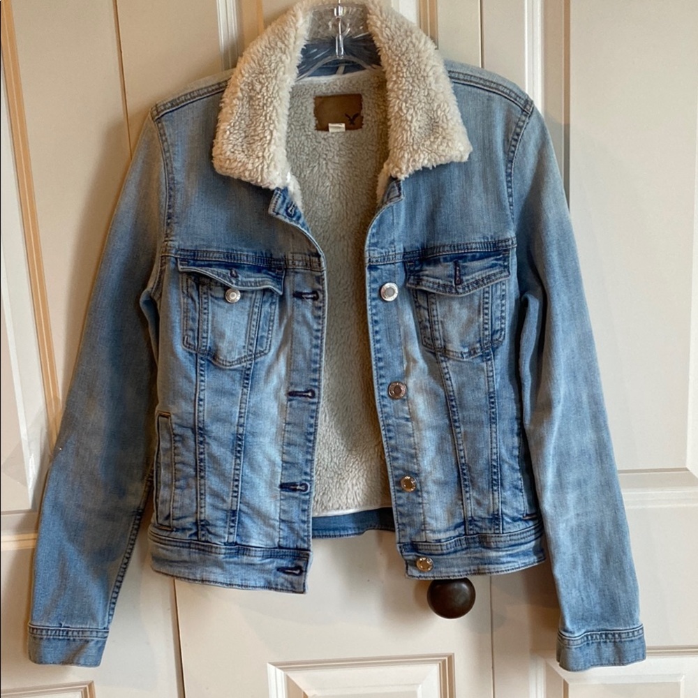 Light Blue Denim Jacket with Sherpa Lining